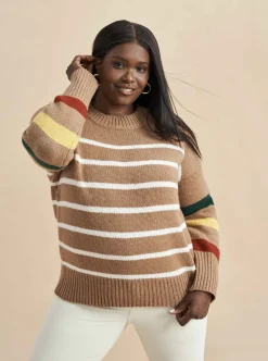 La Ligne Marin Sweater Tan/Multi New