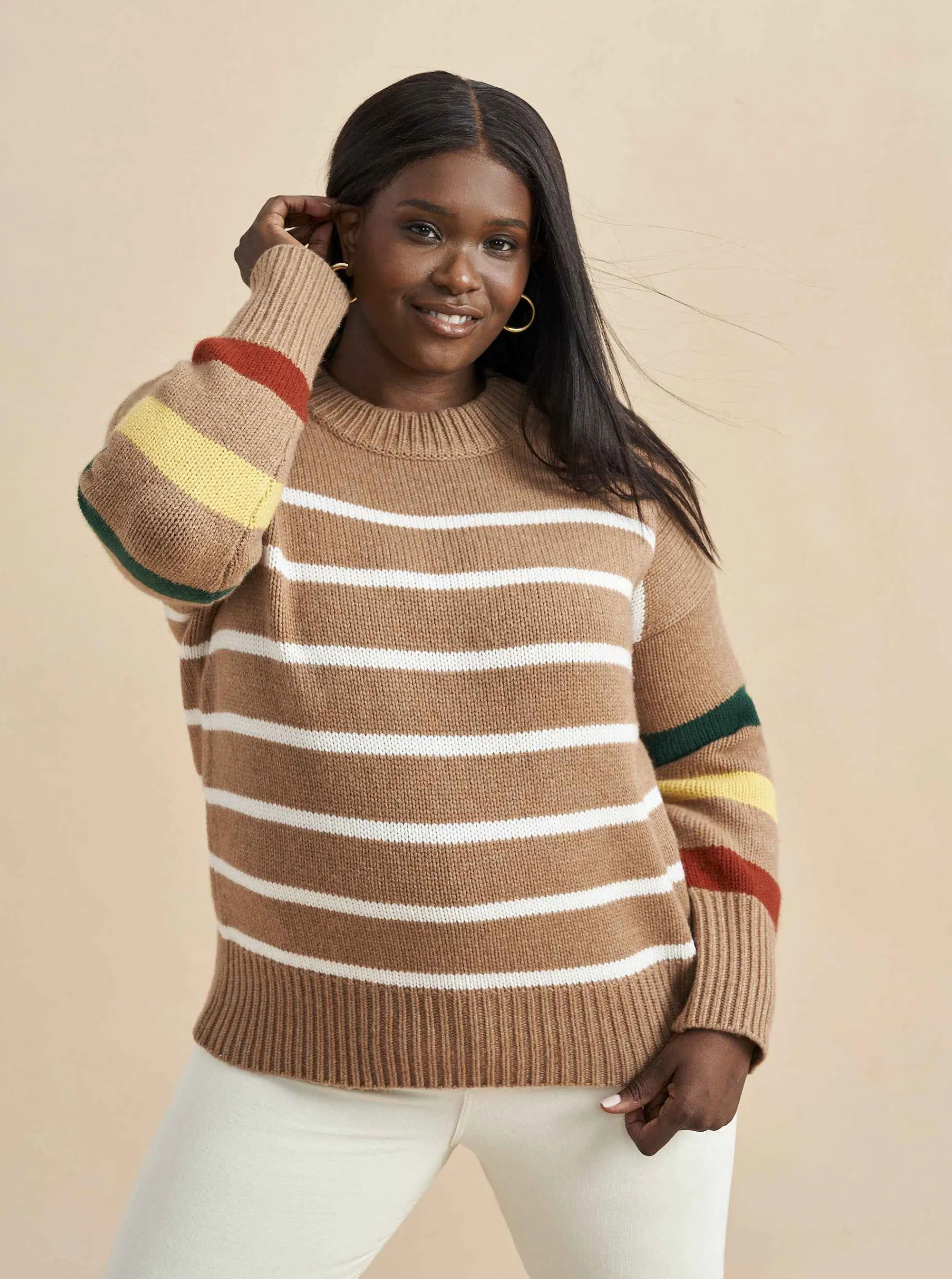 La Ligne Marin Sweater Tan/Multi New