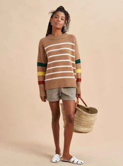 La Ligne Marin Sweater Tan/Multi New