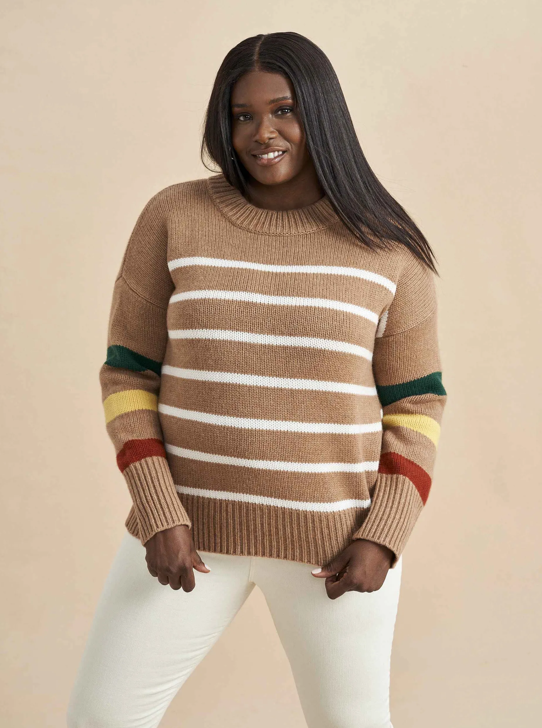 La Ligne Marin Sweater Tan/Multi New