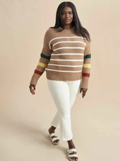 La Ligne Marin Sweater Tan/Multi New