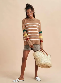 La Ligne Marin Sweater Tan/Multi New