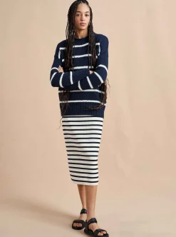 La Ligne Marina Sweater Navy/White Best Sale