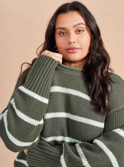 La Ligne Marina Sweater Army/Mint Cheap