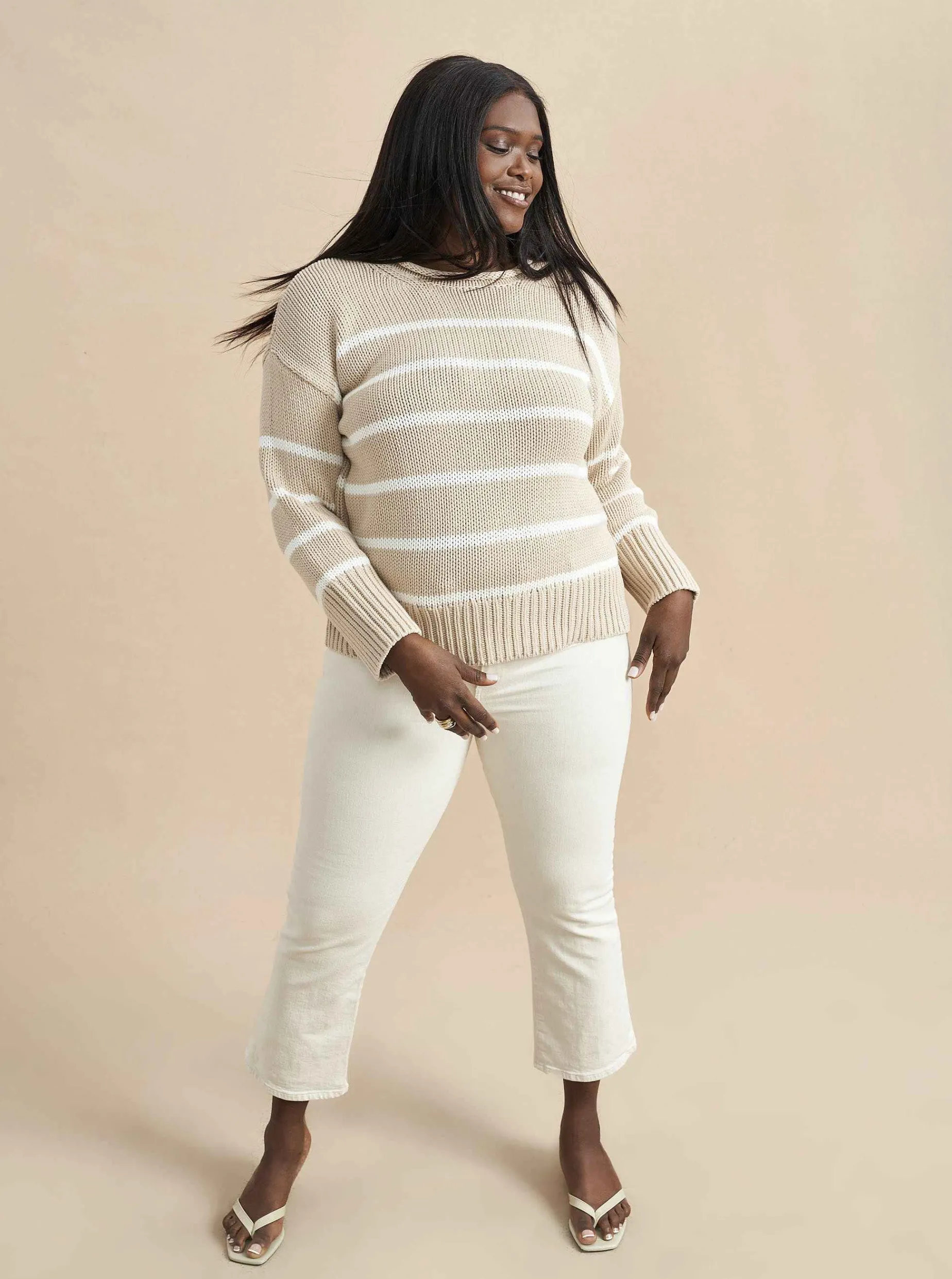 La Ligne Marina Sweater Camel/Cream Sale