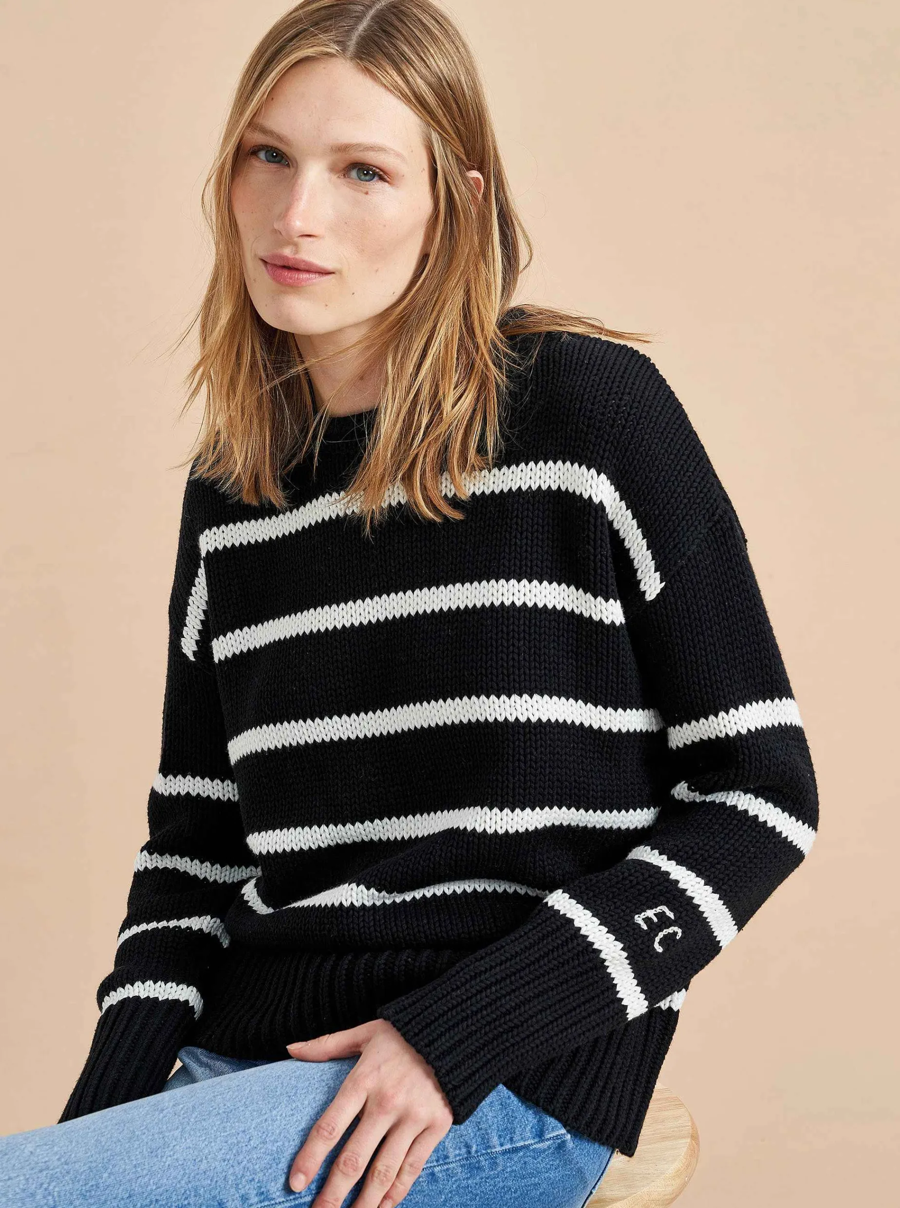 La Ligne Marina Sweater Camel/Cream Sale