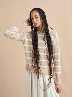 La Ligne Marina Sweater Camel/Cream Sale
