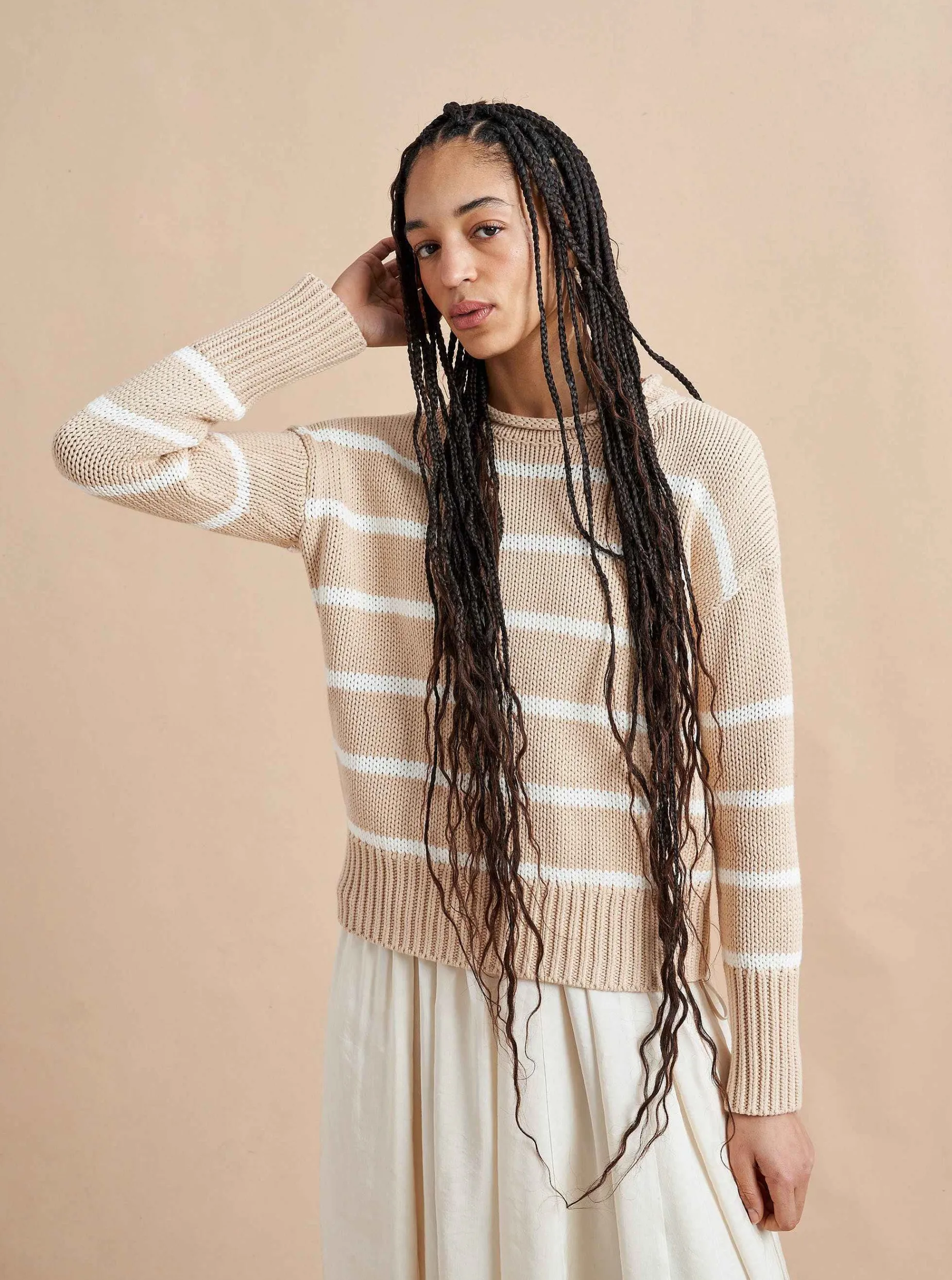 La Ligne Marina Sweater Camel/Cream Sale