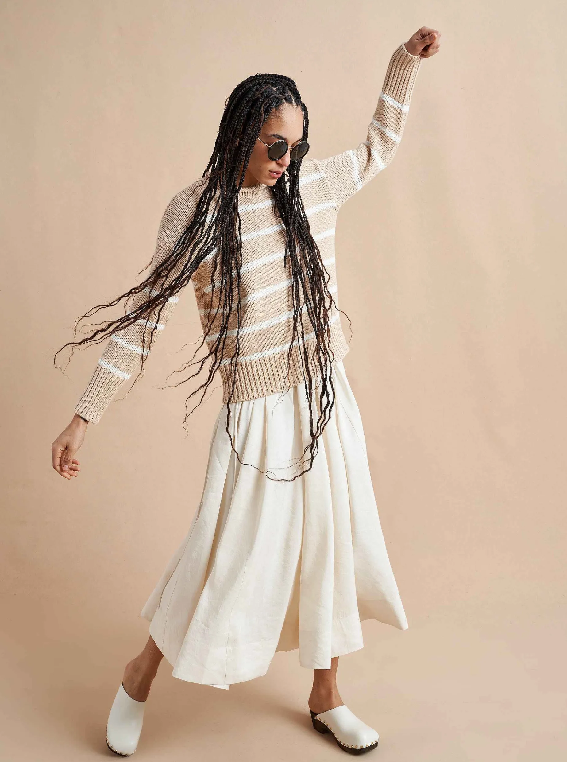 La Ligne Marina Sweater Camel/Cream Sale
