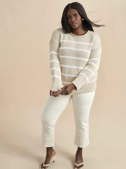 La Ligne Marina Sweater Camel/Cream Sale