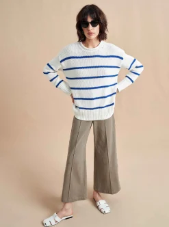 La Ligne Marina Sweater Cream/Cobalt Store