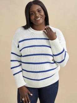 La Ligne Marina Sweater Cream/Cobalt Store