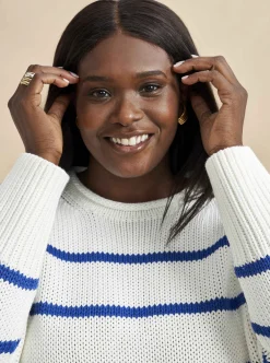 La Ligne Marina Sweater Cream/Cobalt Store