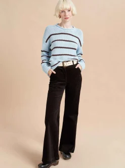 La Ligne Marina Sweater Sky/Chocolate New