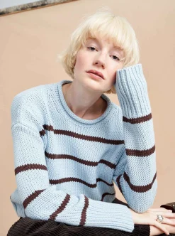 La Ligne Marina Sweater Sky/Chocolate New