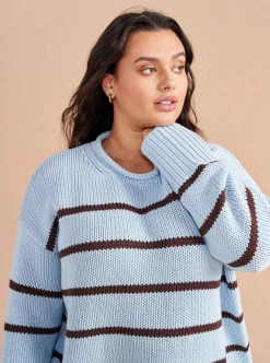 La Ligne Marina Sweater Sky/Chocolate New