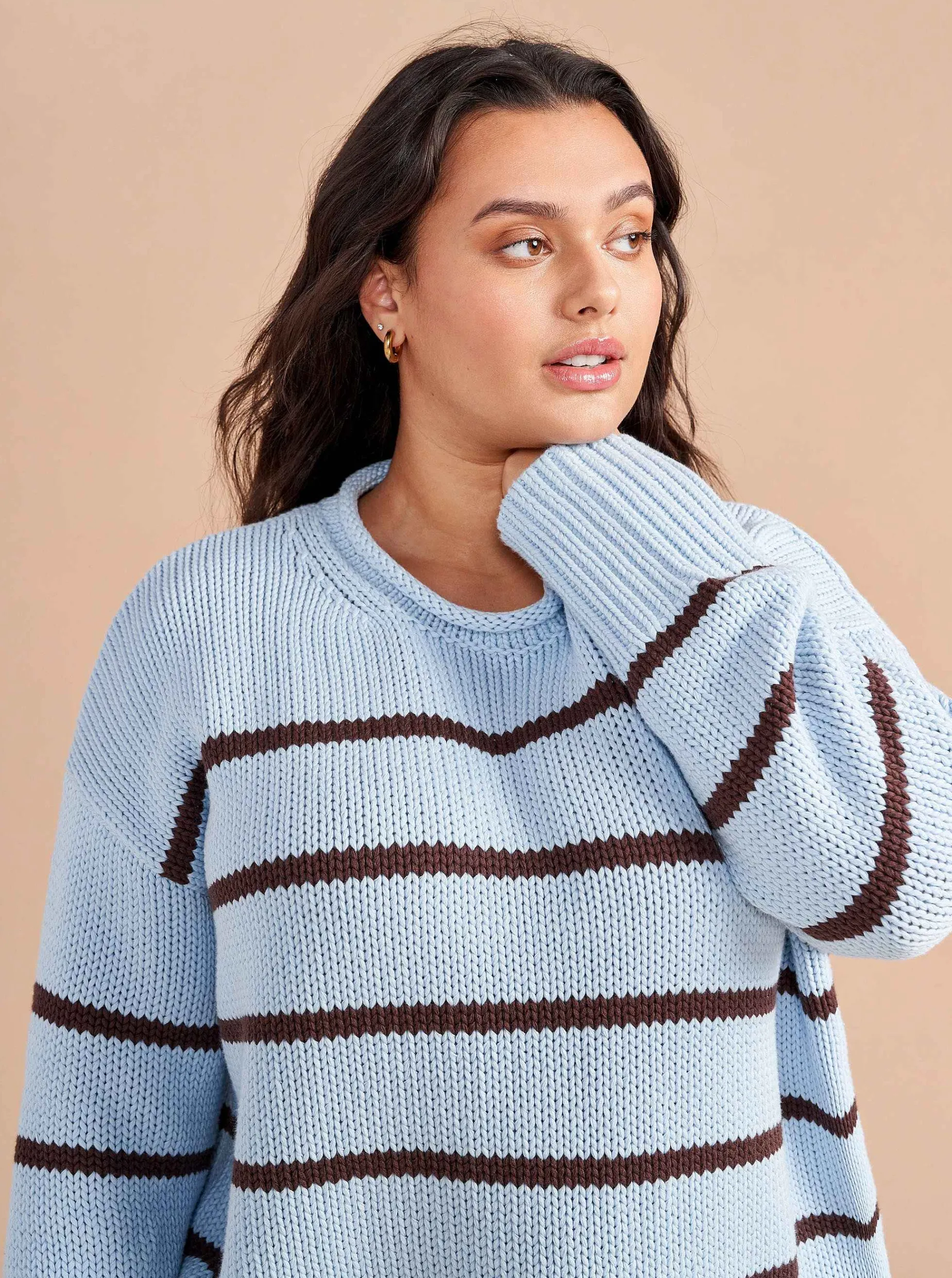 La Ligne Marina Sweater Sky/Chocolate New