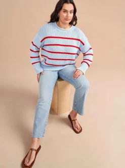 La Ligne Marina Sweater Periwinkle/Poppy Hot
