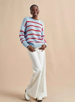La Ligne Marina Sweater Periwinkle/Poppy Hot