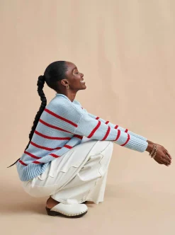 La Ligne Marina Sweater Periwinkle/Poppy Hot