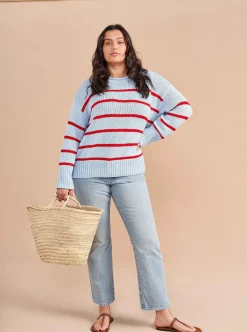La Ligne Marina Sweater Periwinkle/Poppy Hot