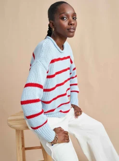 La Ligne Marina Sweater Periwinkle/Poppy Hot