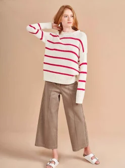 La Ligne Marina Sweater Cream/Raspberry Cheap