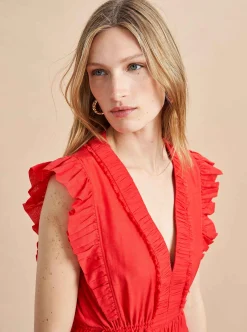 La Ligne Marta Dress Deep Coral Discount