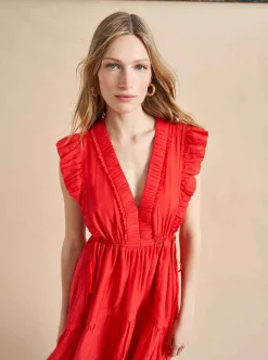 La Ligne Marta Dress Deep Coral Discount