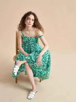 La Ligne Melisa Dress Pale-Blue/Kelly-Green Shop