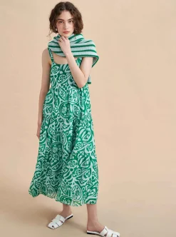 La Ligne Melisa Dress Pale-Blue/Kelly-Green Shop