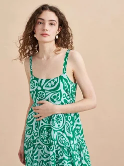 La Ligne Melisa Dress Pale-Blue/Kelly-Green Shop