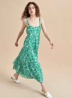 La Ligne Melisa Dress Pale-Blue/Kelly-Green Shop