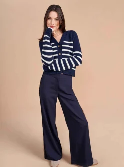 La Ligne Mini Marin Cardigan Navy/Cream Best Sale