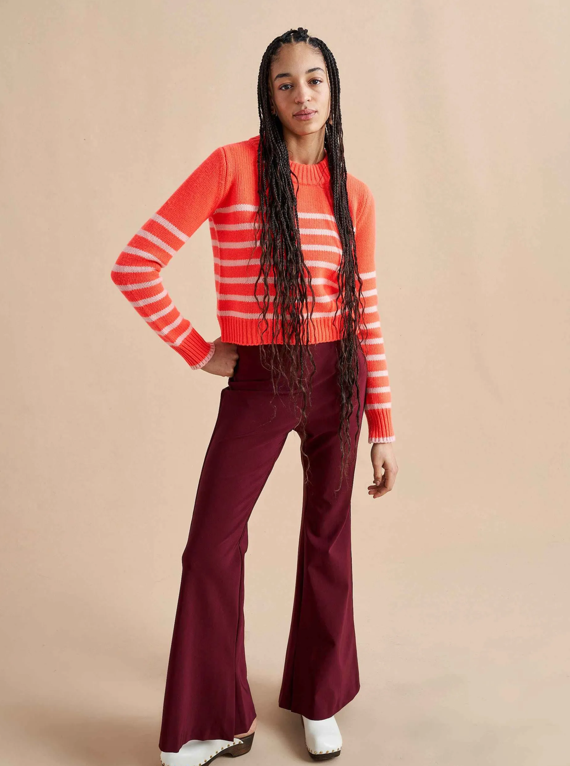 La Ligne Mini Marin Sweater Hot Coral/Pale Pink Clearance