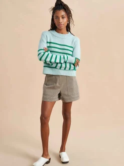 La Ligne Mini Marin Sweater Pale-Blue/Kelly-Green Sale