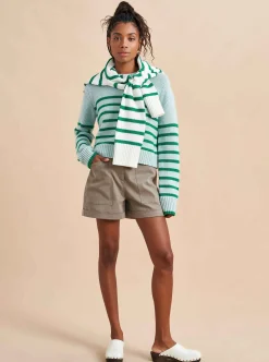 La Ligne Mini Marin Sweater Pale-Blue/Kelly-Green Sale