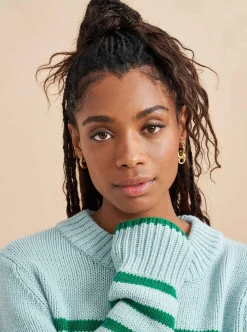 La Ligne Mini Marin Sweater Pale-Blue/Kelly-Green Sale