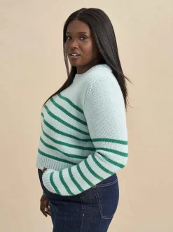 La Ligne Mini Marin Sweater Pale-Blue/Kelly-Green Sale