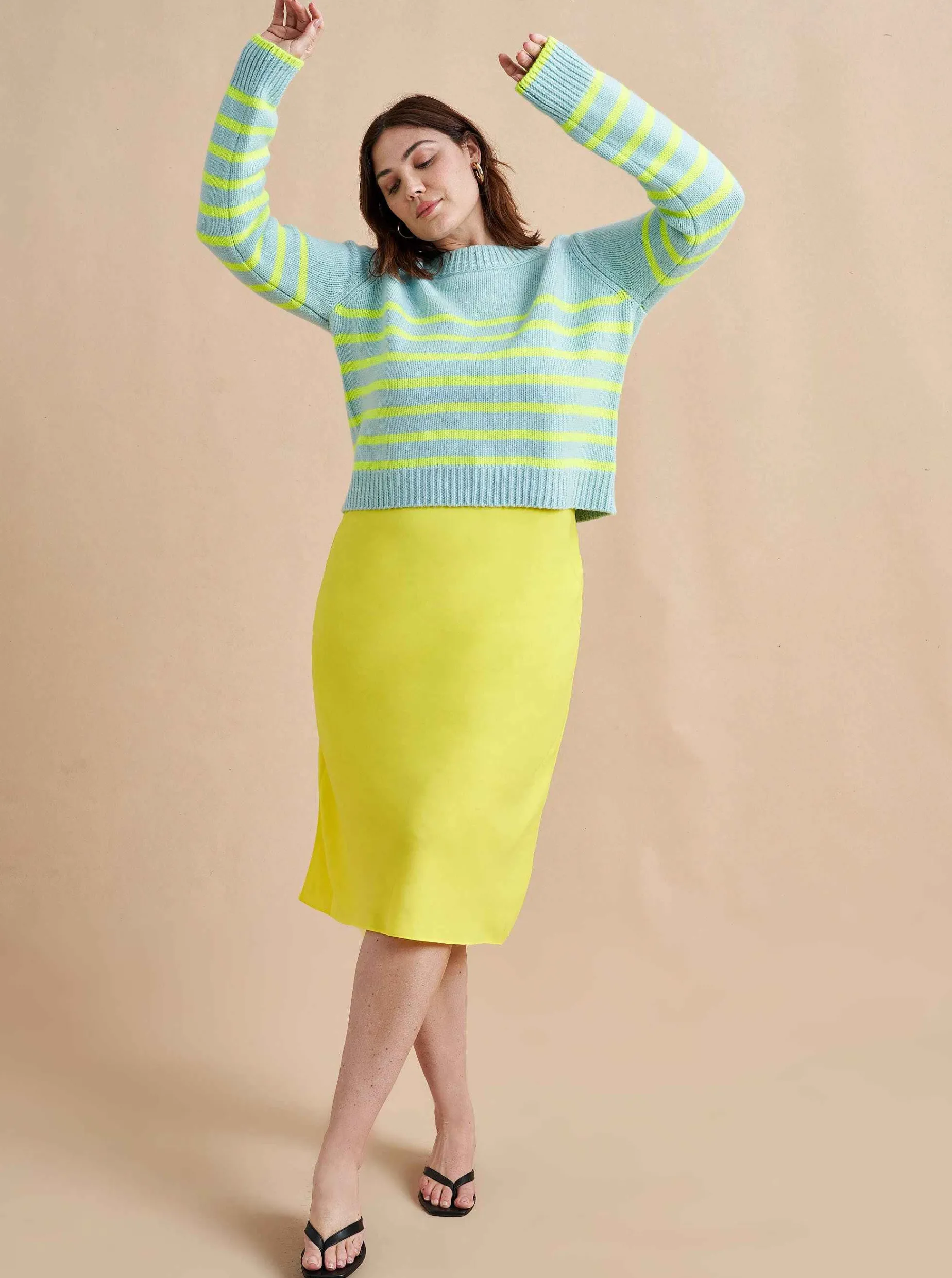 La Ligne Mini Marin Sweater Ice/Lime Cheap