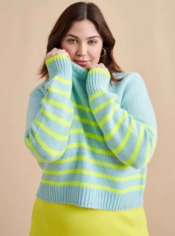 La Ligne Mini Marin Sweater Ice/Lime Cheap