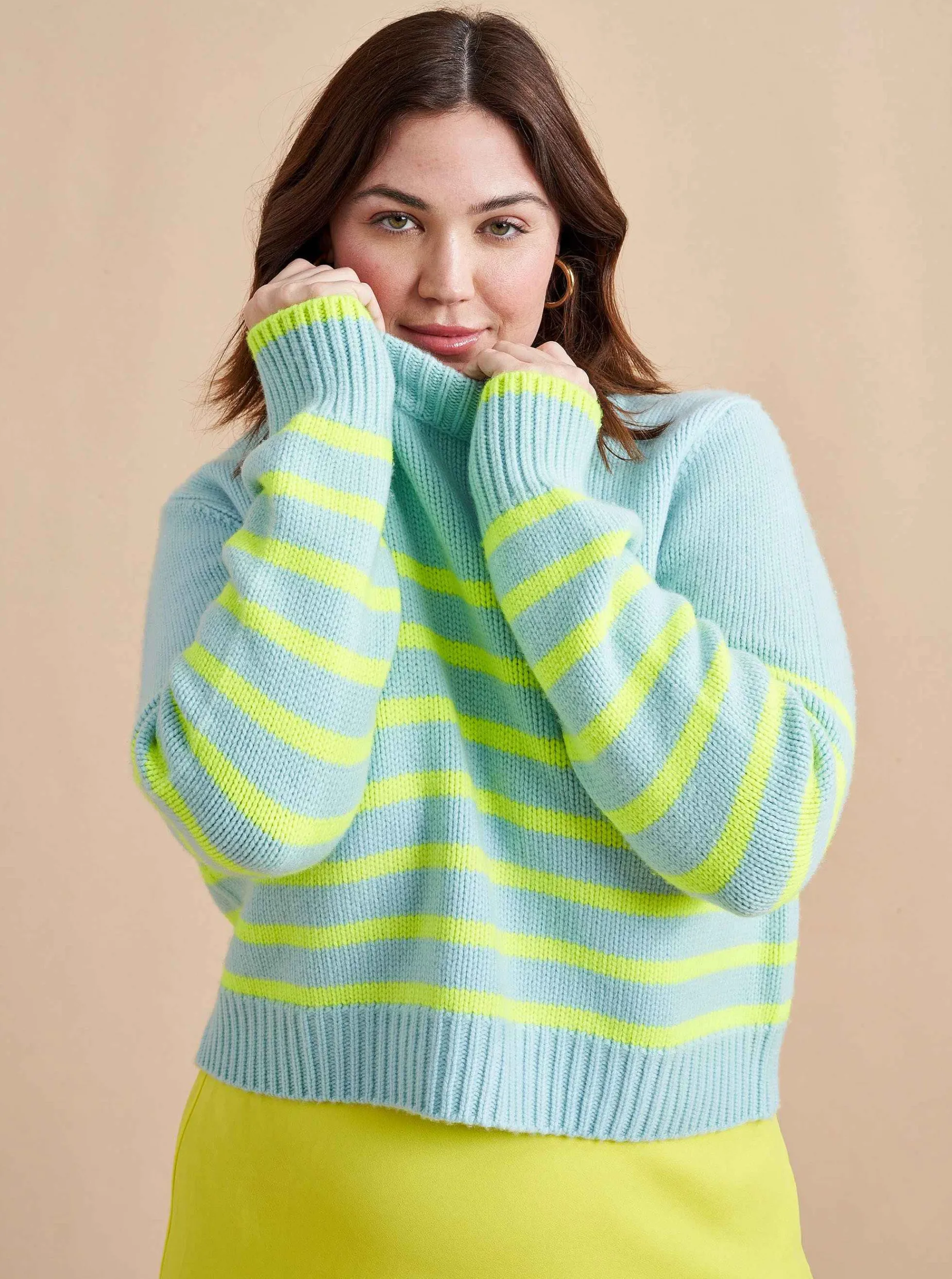 La Ligne Mini Marin Sweater Ice/Lime Cheap