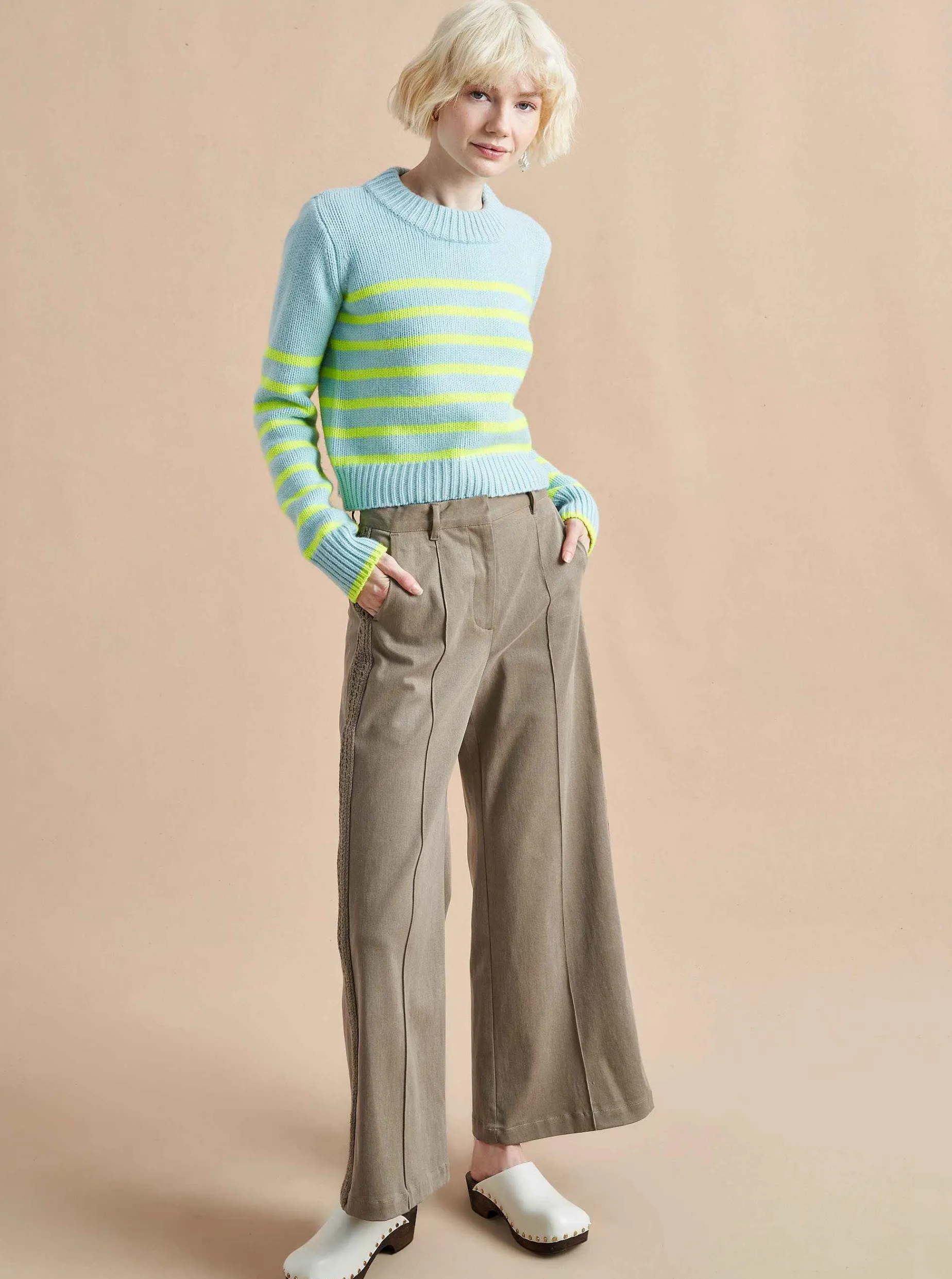 La Ligne Mini Marin Sweater Ice/Lime Cheap