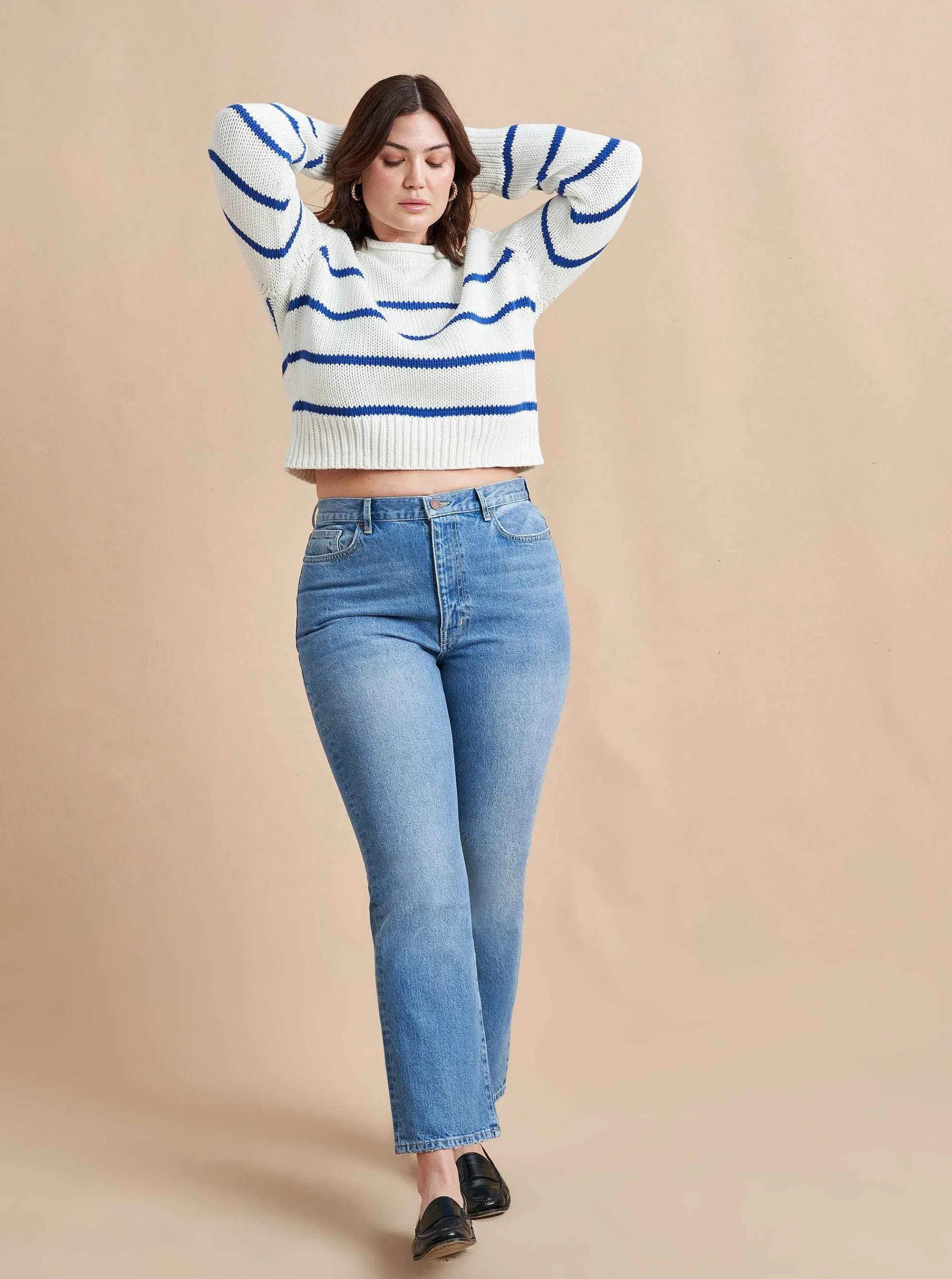 La Ligne Mini Marina Sweater Cream/Cobalt Fashion