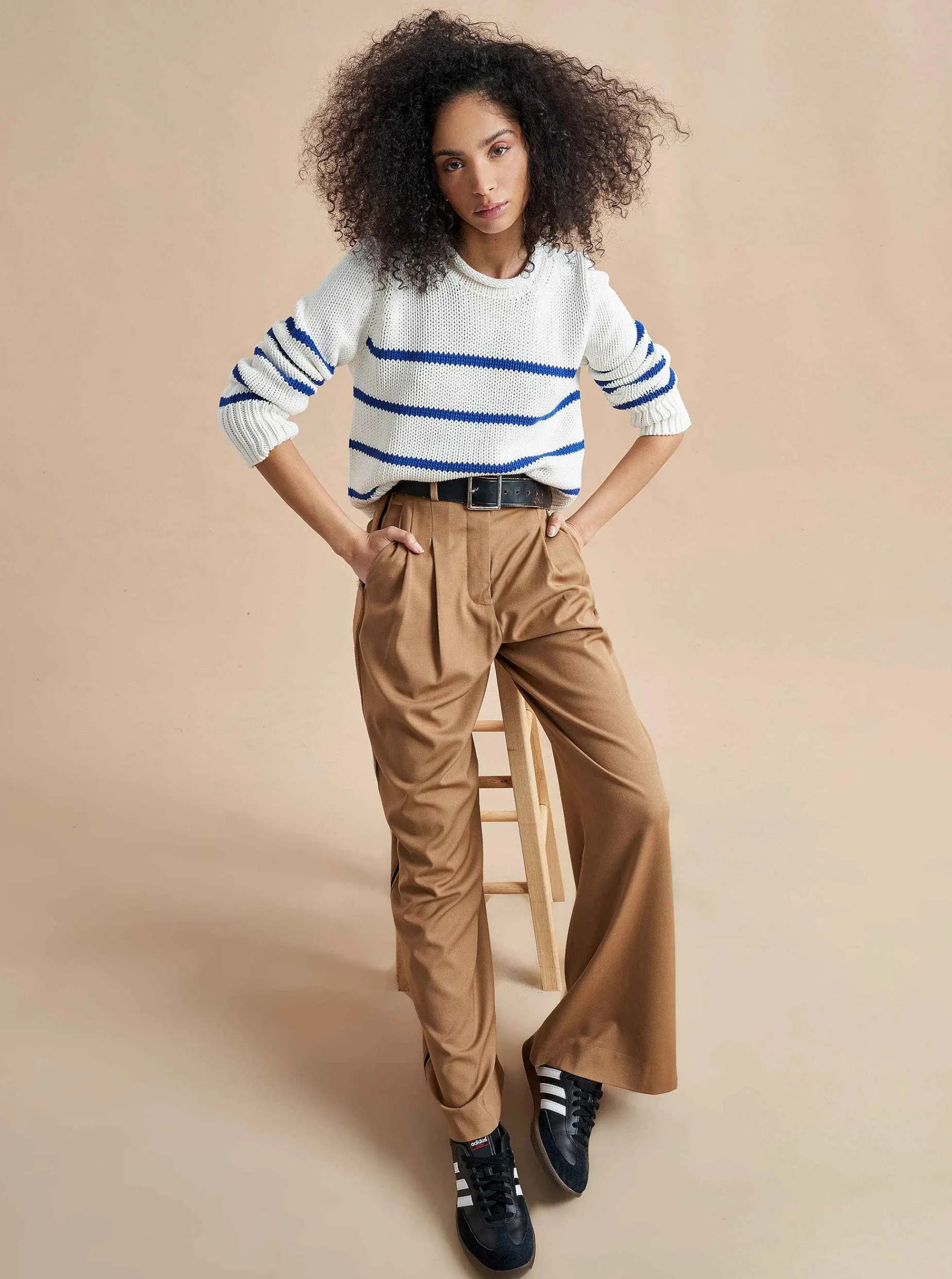 La Ligne Mini Marina Sweater Cream/Cobalt Fashion