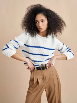 La Ligne Mini Marina Sweater Cream/Cobalt Fashion