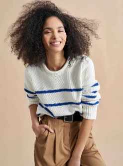 La Ligne Mini Marina Sweater Cream/Cobalt Fashion