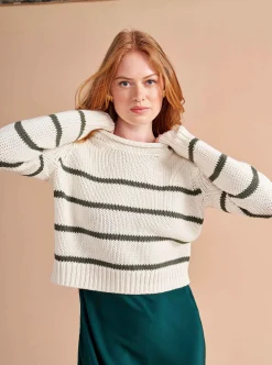 La Ligne Mini Marina Sweater Ivory/Army Discount
