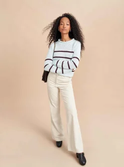 La Ligne Mini Marina Sweater Pale-Blue/Dark-Plum New