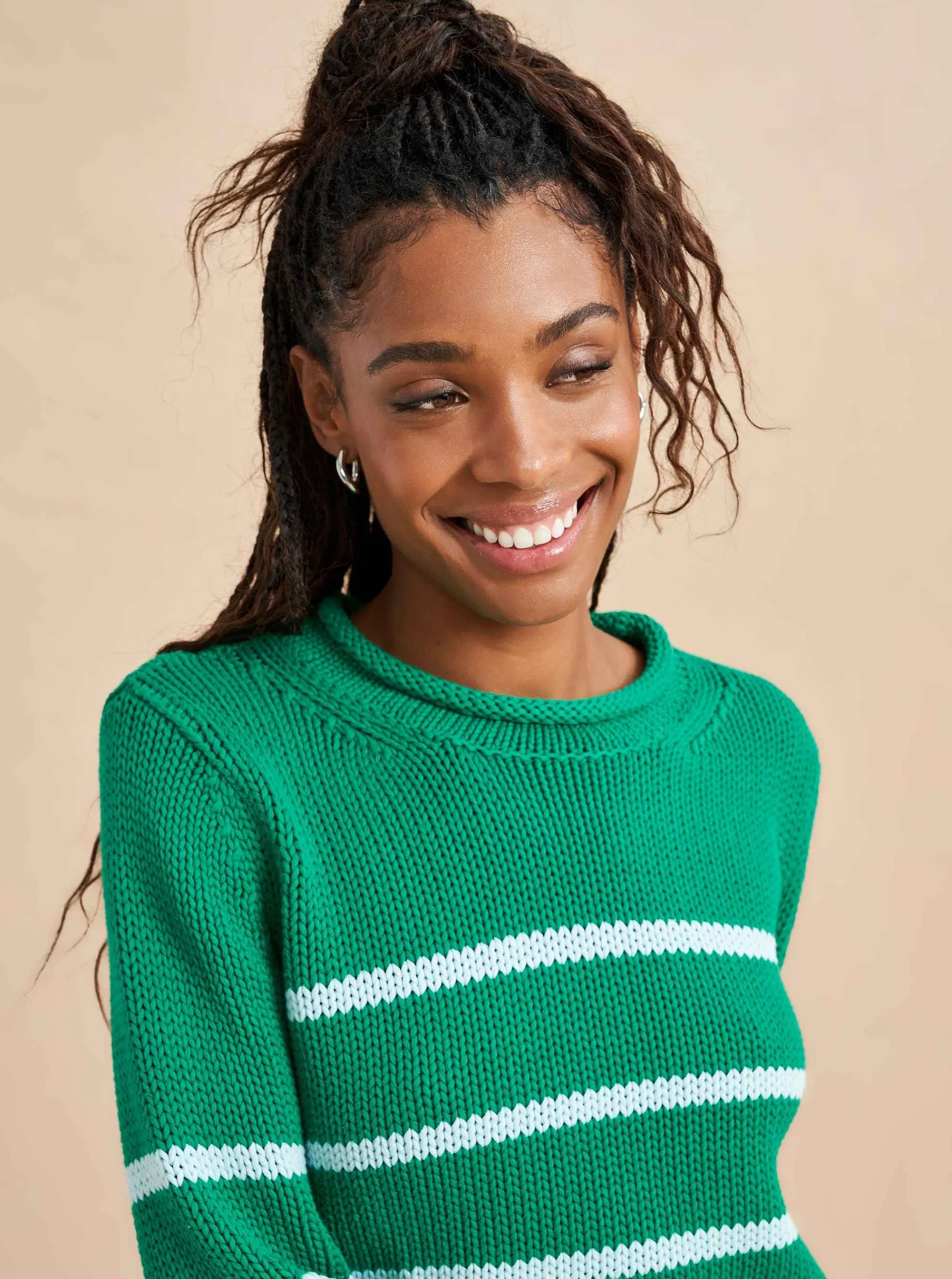 La Ligne Mini Marina Sweater Kelly-Green/Pale-Blue Best Sale